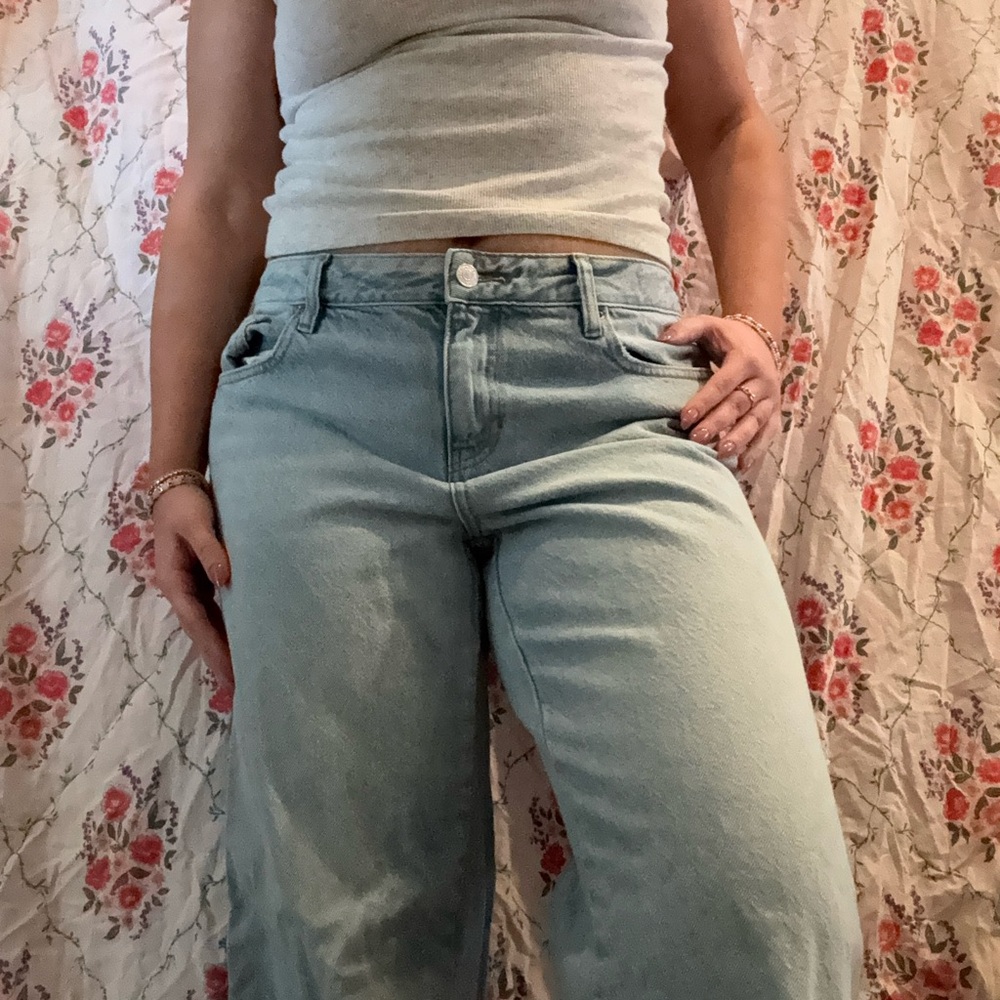 pacsun light blue baggy jeans